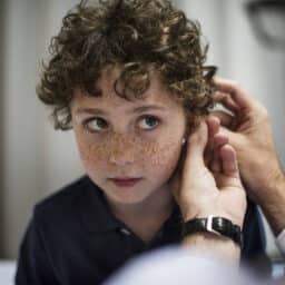 Child receives ear examination
